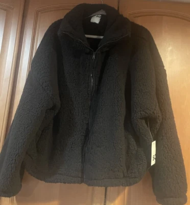 Juniors' SO® The Cozy Jacket Full Zip Sherpa Jacket Size XL Black NWT - Image 1 of 4
