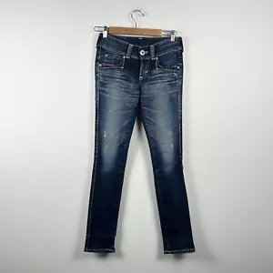 Pantalones de mezclilla Edwin para mujer talla 28 32 azul tiro bajo ajustados logotipo floral Miss Edwin - Imagen 1 de 14