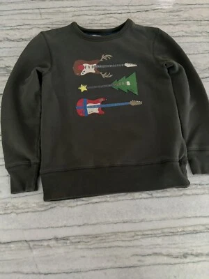 Boden Kids Christmas Holiday Guitar Sweatshirt Size 9-10Y - Image 1 of 4