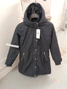 CHAQUETA ABRIGO PARKA FORRADA DE PIEL SINTÉTICA HOLLISTER PARA TODO CLIMA NEGRA PARA MUJER TALLA GRANDE - Imagen 1 de 17