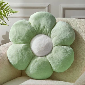 Green Flower Pillow,Flower Shaped Throw Pillow 15.7In Daisy Floor Pillow Cushion - Picture 1 of 12