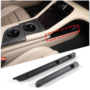 2PCS Black Alloy Center Console Lower Storage Strip For Porsche Taycan 2019-22 - Foto 1 di 9