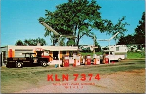 Bombas de gas CLARE, Michigan postal publicitaria de la década de 1940 LUKE'S SERVICE STATION - Imagen 1 de 2