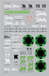 F1 Stake Sauber RC Car decals - C44 1/10 Vinyl Sticker Sheet - Picture 1 of 11