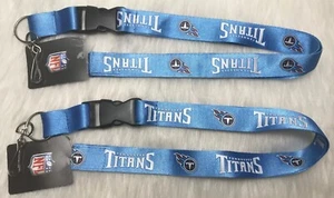 2 Tennessee Titans Blue White Strap Release Lanyard Keychain ID Holder NFL New - Picture 1 of 7