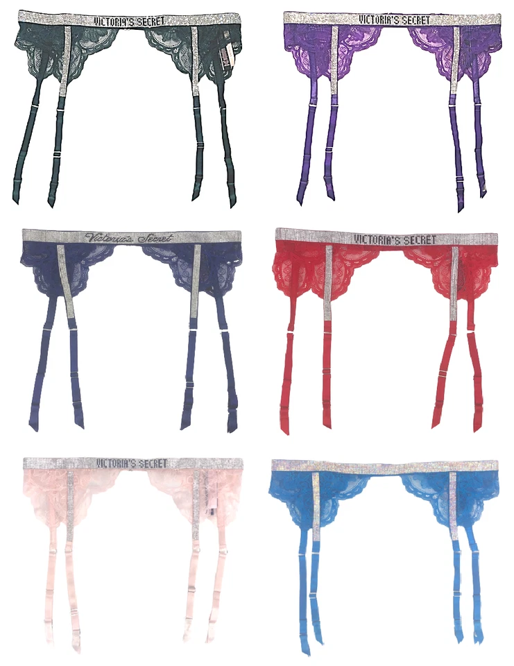 VICTORIA'S SECRET ALÇA DE BRILHO MUITO SEXY CINTO DE LIGA DE RENDA STRASS XS/S M/G NOVO COM ETIQUETAS - Imagem 1 de 1