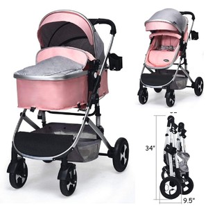 pink bassinet stroller