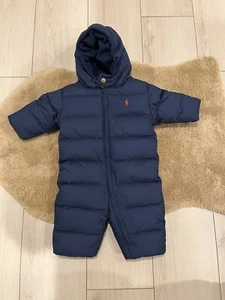 Ralph Lauren Puffer Snow Suit 9M Down One Piece Baby Boy - Picture 1 of 3