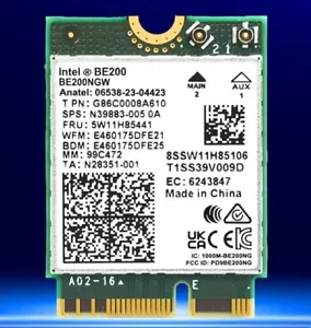 Intel BE200 BE200NGW 2.4G/5G/6G Wifi 7 8774Mbps Win10_11_Linux Wlan Card - Picture 1 of 3