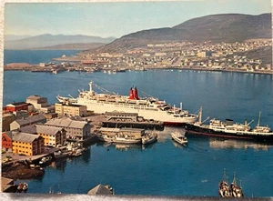 Tourist Vessel At Hammerfest Norway Postcard F4685-0 Chrome Unposted Arial View - Picture 1 of 2