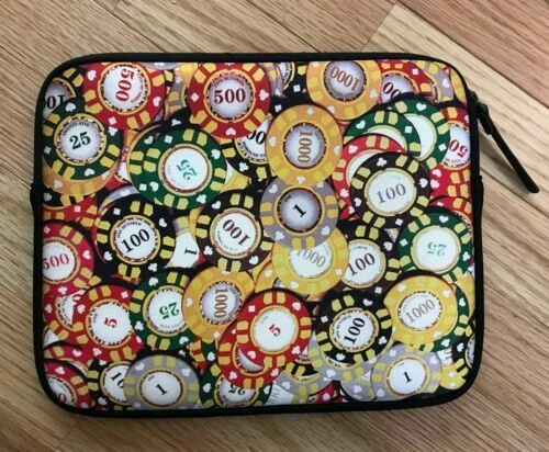 Lucky Brand Poker Chip Electronics iPad Protected Pouch Sleeve Casino  - Image 1 of 1
