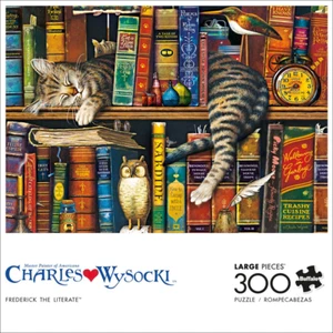 SLEEPING CAT JIGSAW PUZZLE 300 Large Pieces 21.25" x 25" with Bonus Poster - Picture 1 of 12