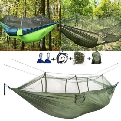 Parachute Hanging Swing Hammock Portable Outdoor Camping Indoor Sleeping Bed - Image 1 of 4