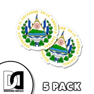 Calcomanías autoadhesivas de la bandera del Salvador de 3 pulgadas con escudo de El Salvador 5pk - Imagen 1 de 3