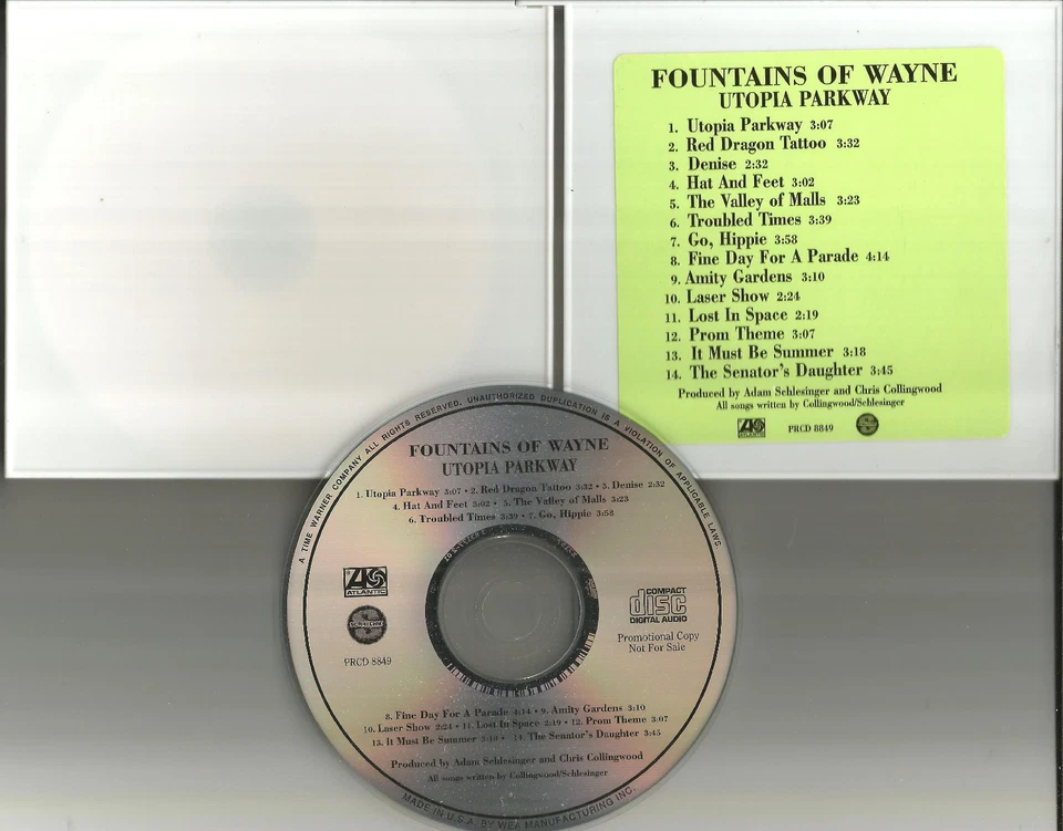 FOUNTAINS OF WAYNE Utopia parkway SPECIAL PACKAGING ADVNCE PROMO CD 1999 USA — 第 1/1 张图片