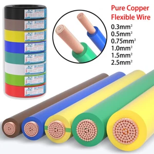 Single Core Pure Copper Flexible Wire 0.3mm²~2.5mm² RV Cable PVC Electrical Wire - Picture 1 of 11