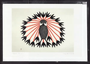 MAJESTIC OWL by Nunavut Inuit artist Kenojuak Ashevak - New 6" x 9" Art Card - Picture 1 of 3