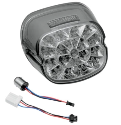 Luz trasera LED web Harley Davidson con lente ahumada y ventana de etiqueta superior, 2010-0744 Foto 1 de 4