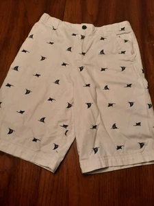 Faded Glory Boys Ships & Sharks Print Shorts Sz 18 Adjustable Waist Bermuda - Picture 1 of 7