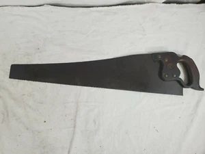 Antique Hand Saw Brass Split Nut Wood Handle Curved Blade - Picture 1 of 11