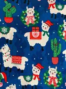 SCRUB TOP SIZES: XS, M, L, XL, 2XL MERRY LLAMA CHRISTMAS NWT NURSE MEDICAL VET - Picture 1 of 13