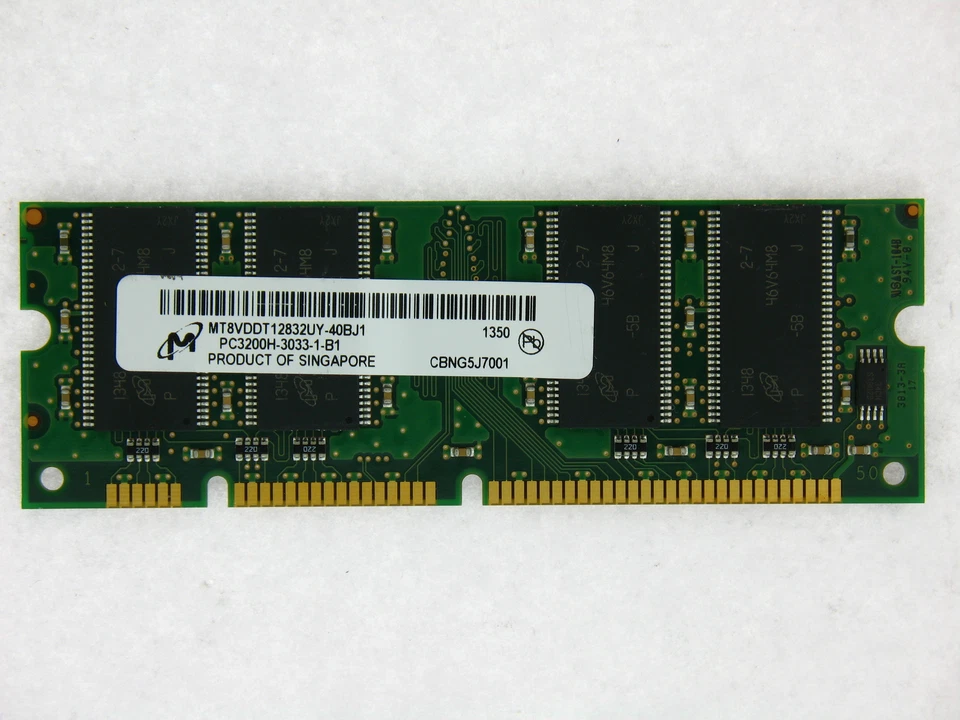 MT8VDDT12832UY-40BJ1 512MB PC3200 DDR SDRAM UDIMM Memory - Image 1 of 1