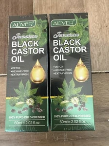 Aliver Jamaican Black Castor Oil 2.02 fl oz. 100% Pure Cold Pressed - 2 Pack - Picture 1 of 5