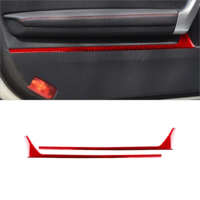 Tiras de moldura de cubierta de panel de puerta interior de fibra de carbono rojo para Toyota 86 Subaru BRZ Foto 1 de 4