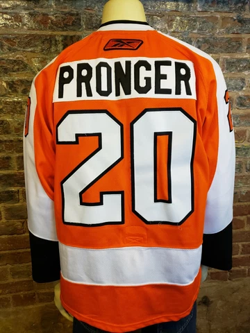 Reebok Chris Pronger 20 Philadelphia Flyers Hockey Jersey NHL White Mens 50 Cover