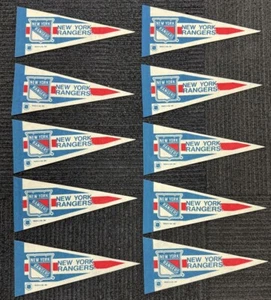 10 Pennant Lot of Trench 1991 New York Rangers 4x9 Felt Mini Hockey Pennants - Picture 1 of 1