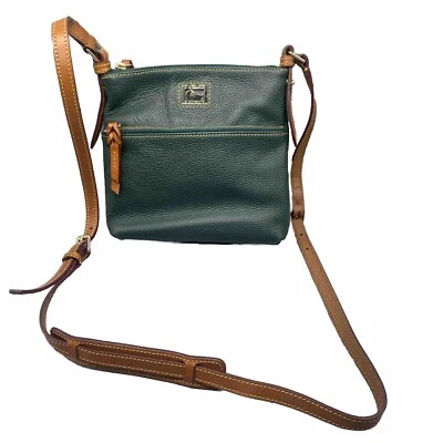 Dooney & Bourke Pebble Grain Leather Zip Satchel Crossbody Green - Image 1 of 4