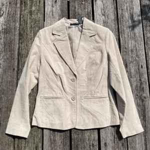 Vintage Y2K Beige Suede Blazer - Picture 1 of 5