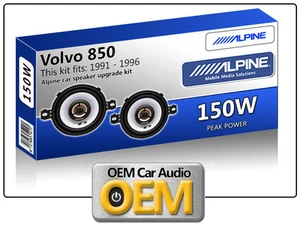 Volvo 850 Front Dash speakers Alpine 3.5" 8.7cm car speaker kit 150W Max - Picture 1 of 2