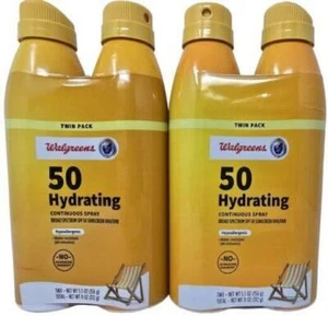 Walgreens Broad Spectrum SPF 50 Hydrating Spray Sunscreen - 5.5 oz (2/2 packs) - Picture 1 of 3