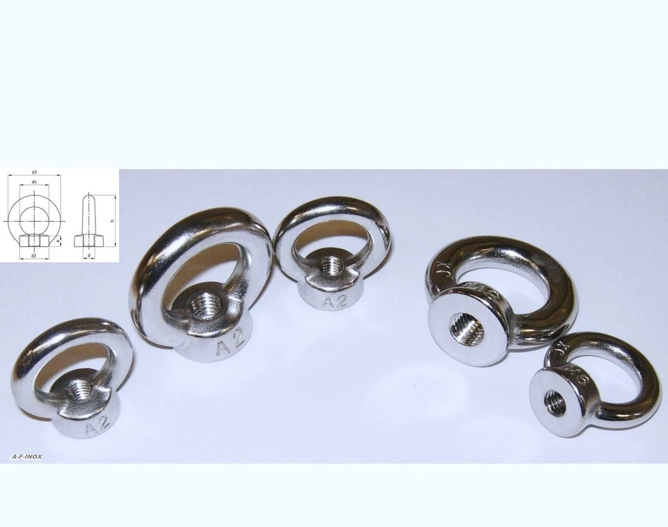  RING-Muttern  Ösen-Muttern DIN 582 INOX A2 V2A Ringmutter  - Bild 1 von 1