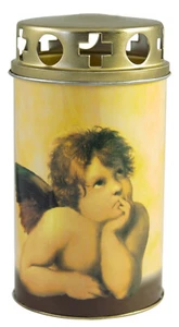 Vela funeraria - luz funeraria - vela con motivo luz ecológica "ángel" vela de cementerio vela conmemorativa - Imagen 1 de 1