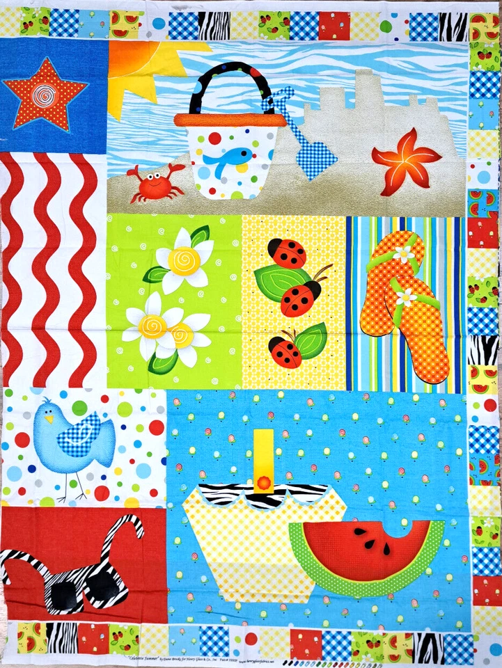 Panel de tela de playa Celebrate Summer 1550P Henry Glass acolchado retazos de algodón Foto 1 de 4