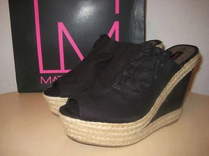 Material Girl Size 9.5 M MALVIRA Black Sandals New Womens Shoes - Picture 1 of 5
