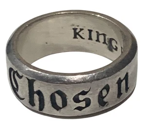 Anello Re Bambino Scelto Fascia Argento Sterling 925 Misura 11 - Foto 1 di 8