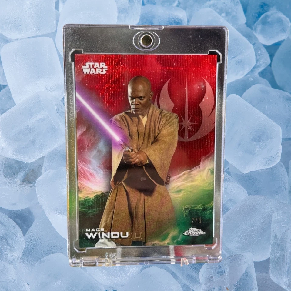 2025 Topps Chrome Star Wars Mace Windu Red Refractor 2/5 - Image 1 of 4