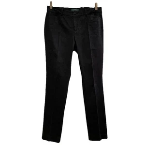 LAUREN RALPH LAUREN Black Jacquard Straight Leg Pants Sz 4 - Picture 1 of 7