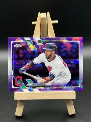 Topps 2021 cromo zafiro Eddie Rosario zafiro púrpura ¡8/10!! Foto 1 de 2