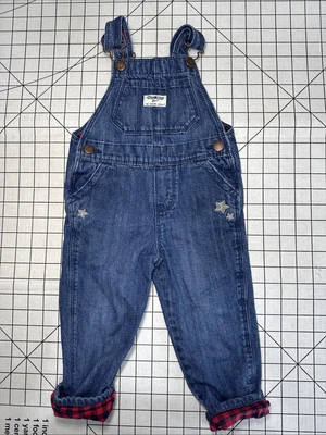Osh Kosh B’gosh Vestbak Estrellas Mono Juvenil Denim Botón a Presión Laterales 2T Foto 1 de 4