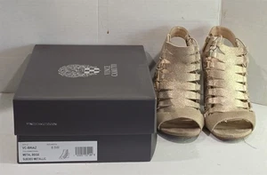 Damenschuhe 8,5 W Vince Camuto goldfarben metallic VC-BRIAZ Leder mit Absatz im Karton - Bild 1 von 12