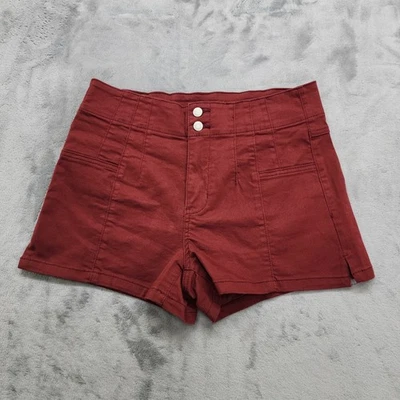 Vanilla Star Short Womens W31/13 Burgundy Red High Rise Double Button 3" Stretch - Image 1 of 4