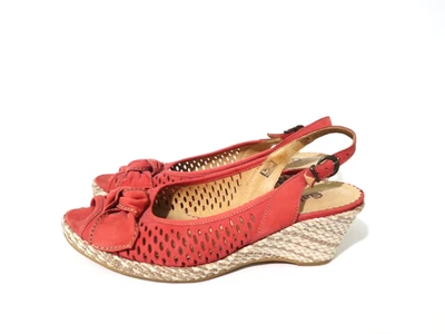 Made in Portugal Gabor Size 8.5 Women Peep Toe Espadrille Platform Wedge -25.5cm - image 1 of 4