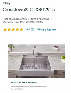 Elkay Crosstown CTXBG2915 Edelstahl Bodengitter - Bild 1 von 6