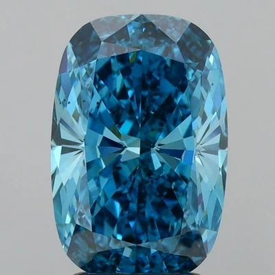 Cushion 3.04ct Fancy Vivid Blue CVD VS2 IGI-Certified  Loose Lab Grown Diamond - Image 1 of 3