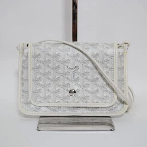 Goyard Plume Pouch Wallet White Herringbone Shoulder Bag Designer Purse Luxury - Picture 1 of 10