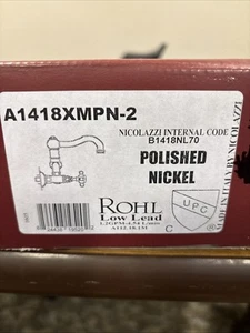 Rohl Acqui A1418XMPN-2 597761 Wandmontage Brücke Waschtischarmatur Nickel poliert - Bild 1 von 13